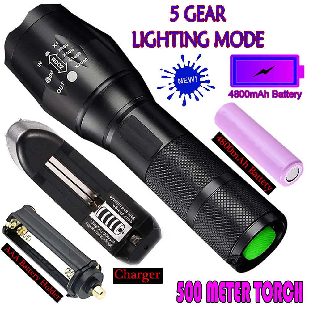 Waterproof TacLight Travel & Home Flashlight