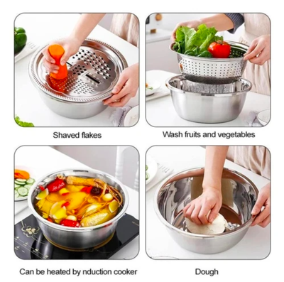 Stainless Steel Vegetable Slicer with Strainer